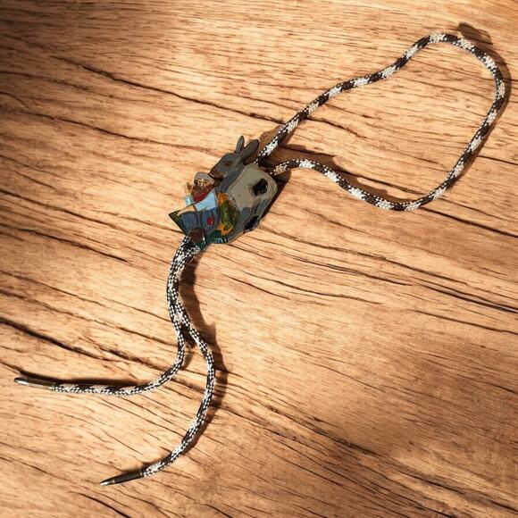 Vintage Wooden Prospector Bolo Tie Mens Western Old West Americana - Picture 1 of 7